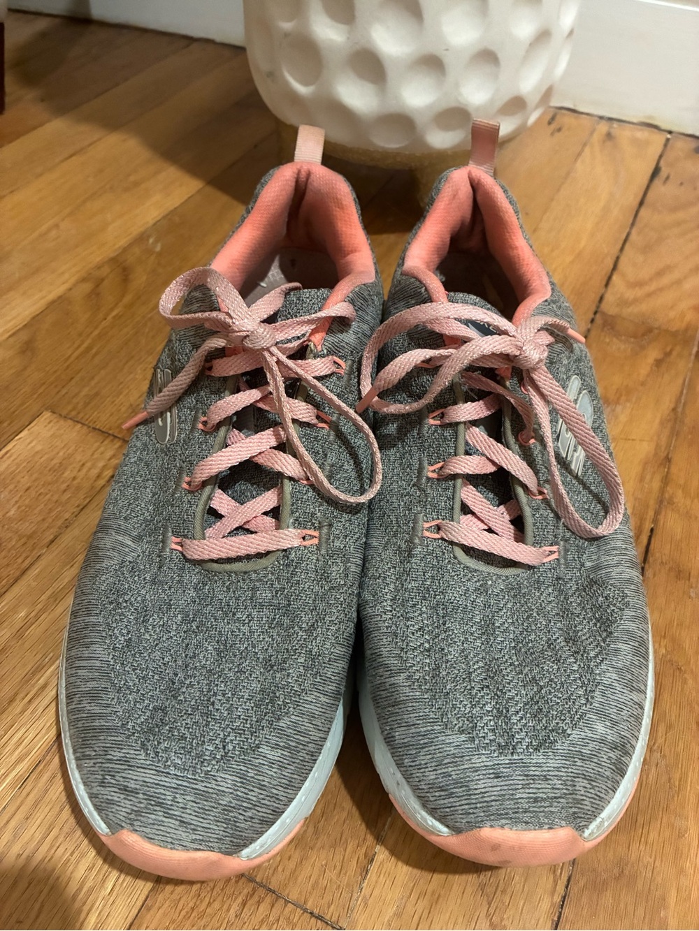 Skechers Women's Size 10 Arch Fit Air-Cooled Gray Pink Comfy Athletic Shoes
